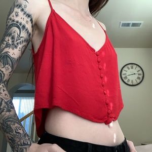 Forever 21 Crop Top Button Tank